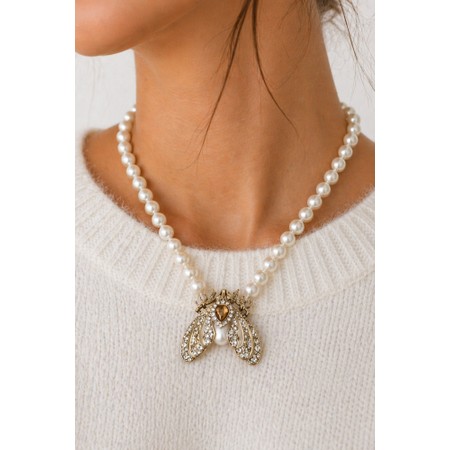 Bill Skinner Moth Statement Tahition Pearl Necklace - Multicoloured