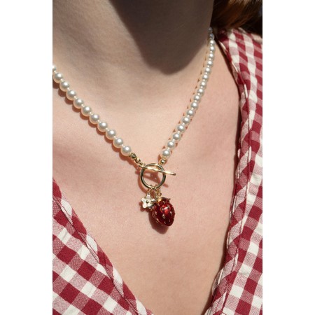 Bill Skinner Strawberry Pearl Necklace - Gold