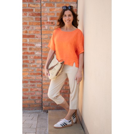 Robell Marie 07 Beige Cropped Trouser - Brown