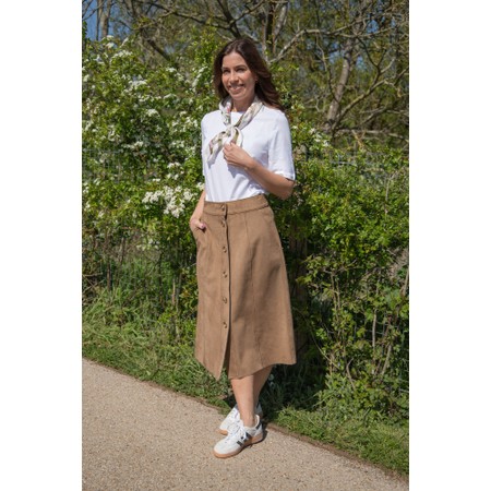 Masai Clothing MaSynnora Faux Suede Skirt - Beige