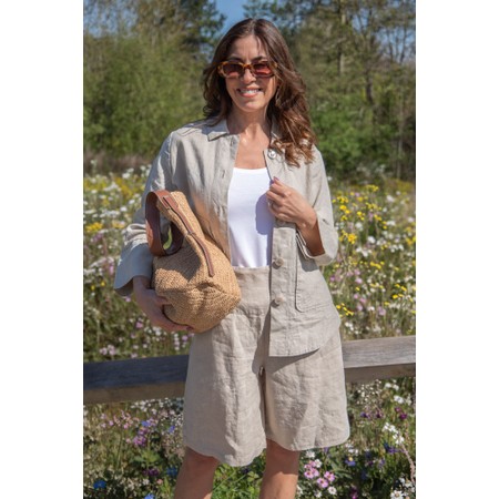 Masai Clothing MaPinja Natural Linen Solid Short - Beige