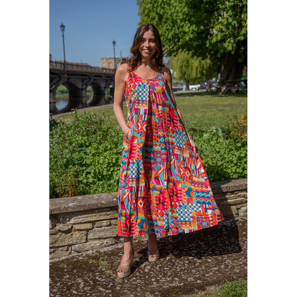 Orientique Peru Print Strappy Dress Peru