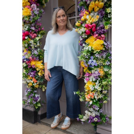 Amazing Woman Mika Boxy Pale Blue Fine Knit Jumper - Blue