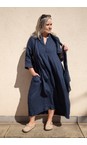 Mama B Blu Dicembre L Blu Oversized Linen Shirt Dress  