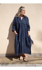 Mama B Blu Dicembre L Blu Oversized Linen Shirt Dress  