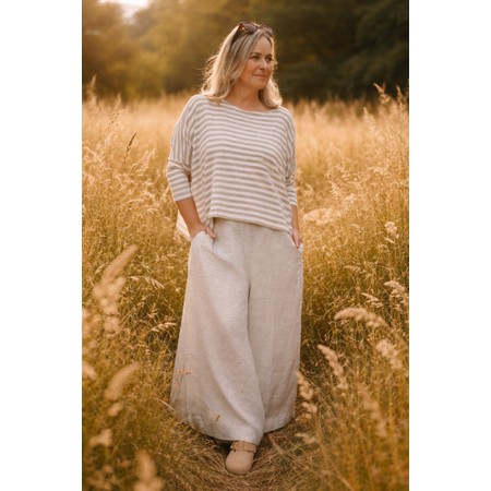 Mama B Finet L Calce Plain Linen Wide Leg Jumpsuit - Grey