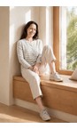 Mama B Lichene  Crema M Lichene Stripe Fleece Cardigan  