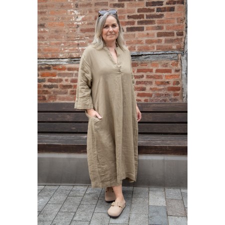 Mama B Dicembre L Cumino Oversize Shirt Dress - Beige