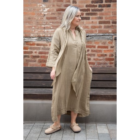 Mama B Dicembre L Cumino Oversize Shirt Dress - Beige