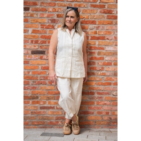 Mama B Goccia R Pinstripe Waistcoat - Off-White