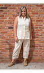 Mama B Latte Bianco R Latte Pinstripe Bubble Trouser  