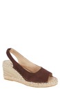 Eljay Dark Brown Gemma Dark Brown Peeptoe Espadrille Sandal  