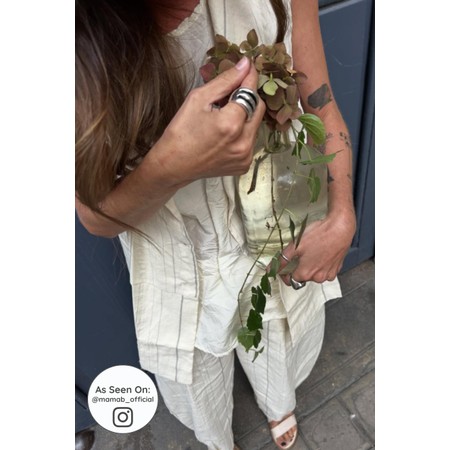 Mama B Goccia R Pinstripe Waistcoat - Off-White