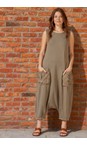 Mama B Cumino Weekend Cumino Contrast Crush Pocket Jumpsuit  