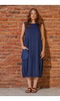 Mama B Blu Venerdi Blu Contrast Crush Pocket Dress  