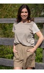 Mama B Cumin Casta Cumin Stripe Linen Blend Tshirt  