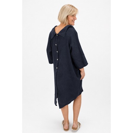 Amazing Woman Celine Navy Linen Dress - Blue