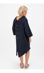 Amazing Woman Navy Celine Navy Linen Dress  