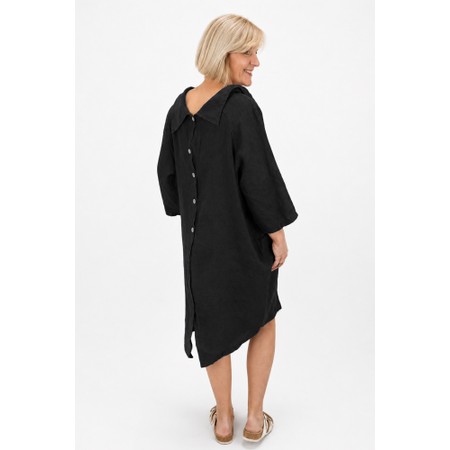 Amazing Woman Celine Black Linen Dress - Black