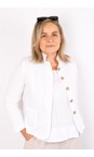 Amazing Woman White  Katia White Front Pocket Short Linen Jacket  
