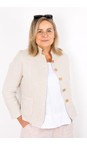 Amazing Woman Natural Katia Natural Front Pocket Short Linen Jacket  