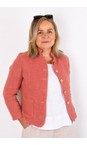 Amazing Woman Pepper Pink Katia Pepper Pink Front Pocket Short Linen Jacket  