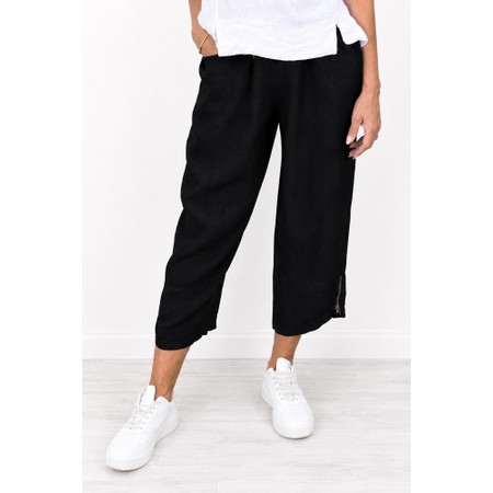 Amazing Woman Orla Black Cropped Linen Trouser - Black