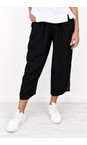 Amazing Woman Black  Orla Black Cropped Linen Trouser  