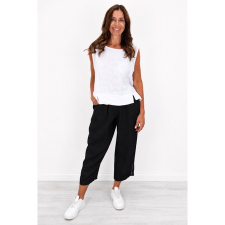 Amazing Woman Orla Black Cropped Linen Trouser - Black