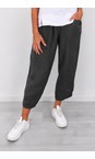 Amazing Woman Charcoal Orla Charcoal Cropped Linen Trouser  