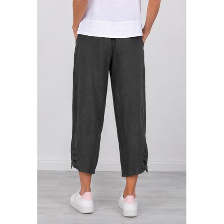 Amazing Woman Orla Charcoal Cropped Linen Trouser - Black