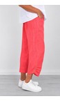 Amazing Woman Coral Orla Coral Cropped Linen Trouser  