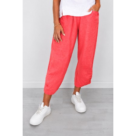 Amazing Woman Orla Coral Cropped Linen Trouser - Orange