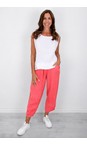 Amazing Woman Coral Orla Coral Cropped Linen Trouser  