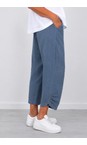 Amazing Woman Denim Blue Orla Denim Blue Cropped Linen Trouser  