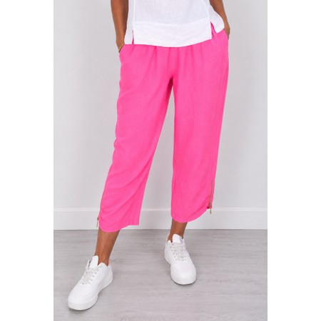 Amazing Woman Orla Fuchsia Cropped Linen Trouser - Pink