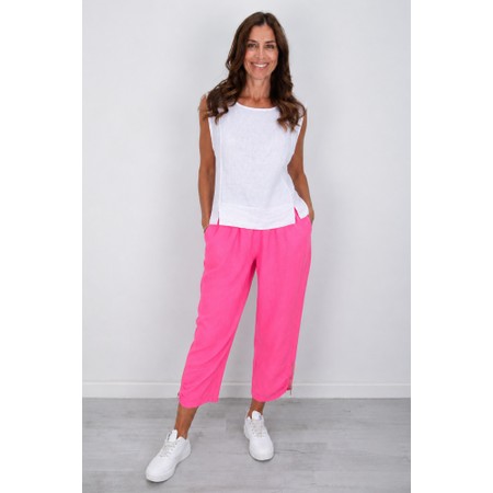 Amazing Woman Orla Fuchsia Cropped Linen Trouser - Pink