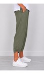 Amazing Woman Khaki Orla Khaki Cropped Linen Trouser  