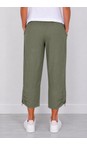 Amazing Woman Khaki Orla Khaki Cropped Linen Trouser  