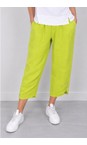Amazing Woman Lime Orla Lime Cropped Linen Trouser  