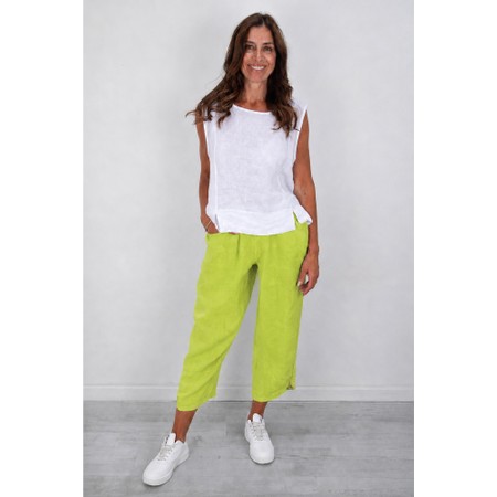 Amazing Woman Orla Lime Cropped Linen Trouser - Green