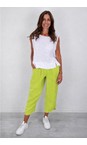 Amazing Woman Lime Orla Lime Cropped Linen Trouser  