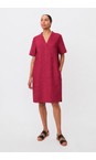 Masai Clothing Beet Red Nareela Beet Red Solid Linen Dress  