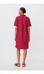 Masai Clothing Beet Red Nareela Beet Red Solid Linen Dress  