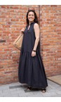Mama B Antracite Limite Antracite Plain Tiered Dress  