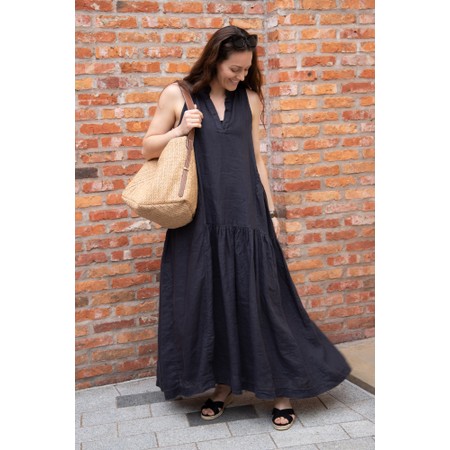 Mama B Limite Antracite Plain Tiered Dress - Grey