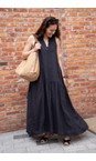 Limite Antracite Plain Tiered Dress