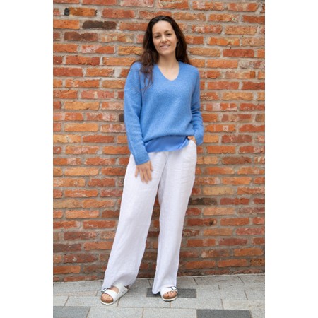 Mos Mosh MM Thora V-Neck Ultramarine Knit Jumper - Blue
