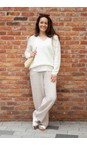 Mos Mosh 180 Ecru MM Thora V-Neck Ecru Knit Jumper  