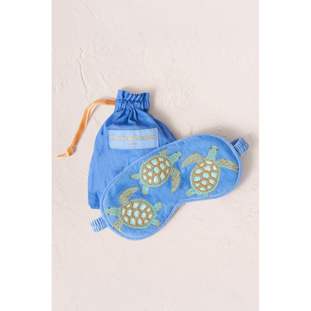 Elizabeth Scarlett Turtle Conservation Velvet Eye Mask Turtle Conservation Caribbean Blue